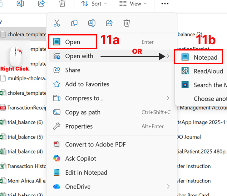 Open file with Notepad